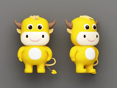 Modern Toy Cartoon Cow 3d model Modern Toy Cartoon Cow 3d model
