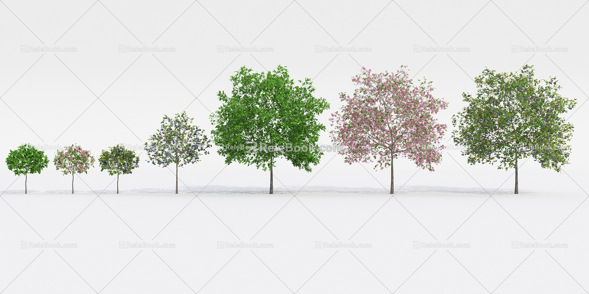 Modern Tree Fruit Tree 3d model