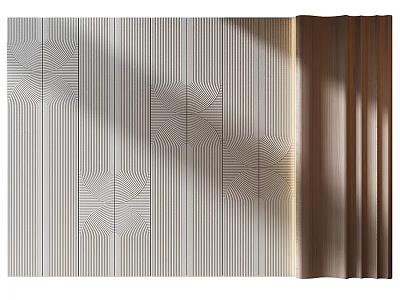 Modern Switch Panel Design With Geometric Wall Pattern And Curtain Light Shadow 3d model