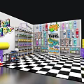 VANS Shoe Store Interior With Colorful Graffiti Display Shelves And Checkered Floor