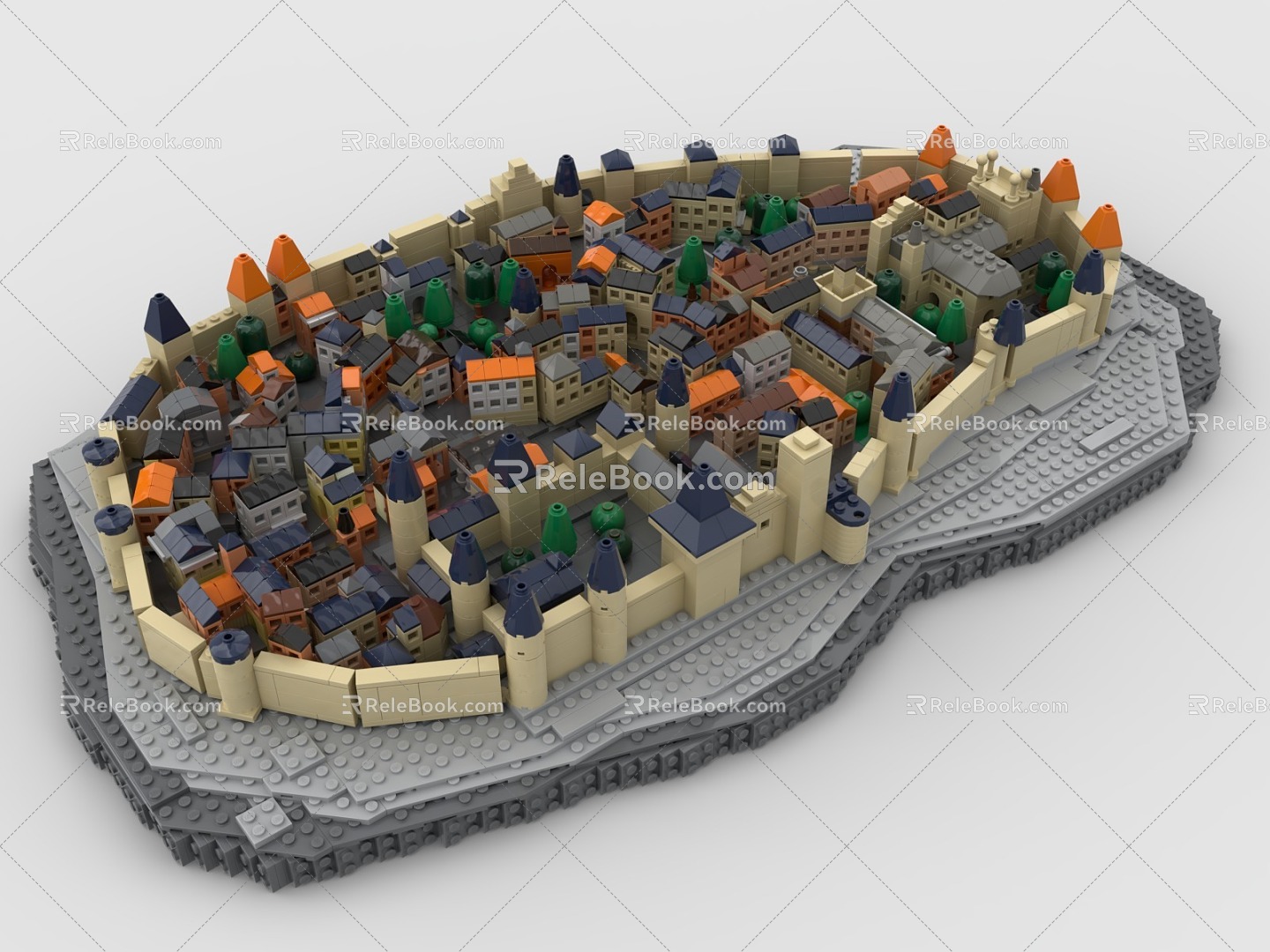 Lego toy city town building house 3d model