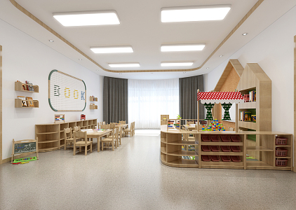 Nordic Kindergarten Activity Room Children's Classroom 3d model