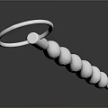Elegant Silver Keychain With Long Bar And Embedded Shiny Crystals Design