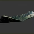 Scenic Mountain Landscape With Green Vegetation And White Peaks Aerial View