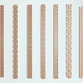 Carved Decorative Strips with Various Intricate Patterns on White Background 3d model