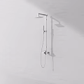 Sleek Modern Shower System With Rainfall Head Handheld Sprayer And Chrome Rail 3d model