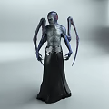 Game Movie Fantasy Character With Multiple Arms Sharp Claws And Black Robe Design
