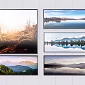 Stunning Landscape Paintings Featuring Mountain Lake Forest Sunrise Reflective Water And Natural Scenery