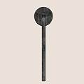 Modern Dark Metal Wall Lamp with Three White Spherical Lampshades on Light Colored Wall