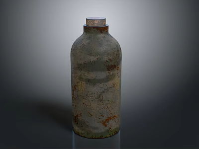 Vintage Glass Bottle For Daily Use With Rustic Design And Textured Surface 3d model
