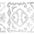 White Ornamental Carved Decorations With Floral Scroll And Intricate Leaf Patterns For Interior Design 3d model