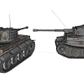 Two Vintage Military Tanks With Cannons Tracks And Worn Texture On White Background