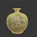 Exquisite Ceramic Sculpture Vase With Colorful Lotus Flower Patterns And Round Body Design