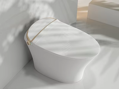 Modern White Toilet Design With Sleek Lines And Smooth Surface In Minimalist Bathroom 3d model