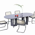 Simple Dining Table and Chair 3d model
