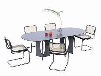 Simple Dining Table and Chair 3d model