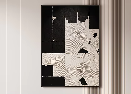 Black and White Texture Hanging Paintings 3d model