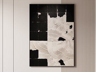 Black and White Texture Hanging Paintings 3d model