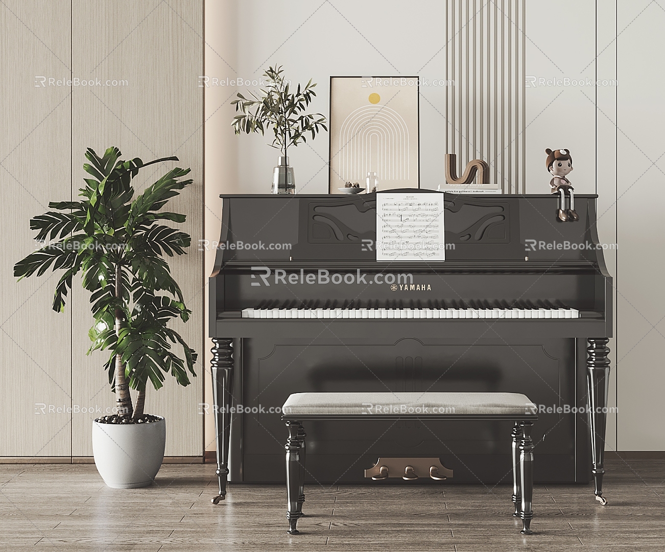 Modern Piano 3d model