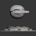 Metallic Floating Spherical Device With Circular Base And Mechanical Arms Design 3d model