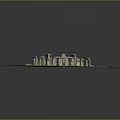 Cartoon Scene Of 3D Stonehenge Ancient Stone Circle With Arranged Stones And Green Grass