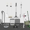 Modern Bathroom Cleaning Tools With Mop Broom Vacuum Robot Vacuum And Trash Can
