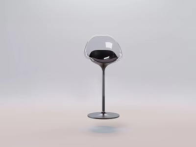 Modern Transparent Bar Stool With Curved Seat And Sleek Metal Base 3d model