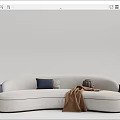 Modern Multiplayer Sofa Curved Sofa 3d model