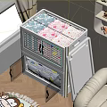 Modern White Storage Cabinet With Transparent Drawers For Organizing Items In Bright Room