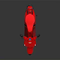 Red Vintage Scooter Motorcycle With Smooth Body And Glossy Black Seat