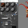 Fantasy Game Character With Multiple Poses Red Gold Costume Cloak Horned Design And Staff Weapon