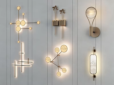 Modern Geometric Wall Lamps With Stylish Light Designs For Home Decor 3d model