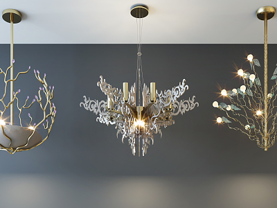 Post-modern chandelier stylish simple metal chandelier combination model