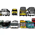 Different Types Of Colorful Modern Buses With Double Decker And Single Decker Designs