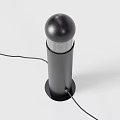 Black Column Lamp Design With Transparent Shade Base And Connected Power Cord 3d model