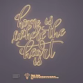LED Neon Lighting Combination With Home Is Where The Heart Is Decorative Design
