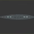 Detailed Military Warship Model With Deck Turrets And Gray Hull Design