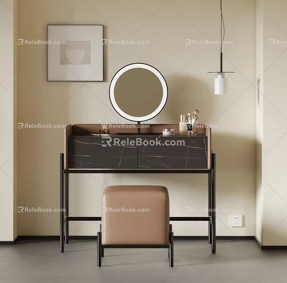 Dressing table Makeup stool Makeup mirror Dressing table 3d model