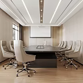 Modern conference room conference table and chair combination projector 3d model