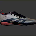 Stylish White Sports Shoes With Blue Stripes Purple Laces And Red Lining For Daily Wear
