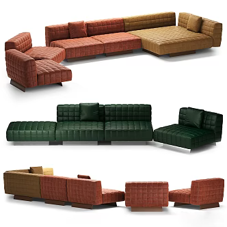 Minotti modern modular multiplayer sofa 3d model