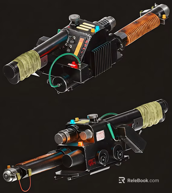 High Tech Sci fi Weapon With Detailed Components And Wires 3d model 