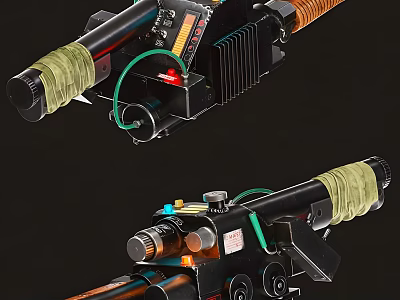 High Tech Sci fi Weapon With Detailed Components And Wires 3d model