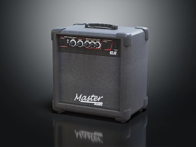 Master Black Portable Speaker With Control Panel And Compact Handle Design 3d model
