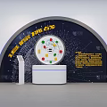 Smart Earth Exhibition Display With Circular Chart And Tech Information Elements 3d model