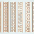 Wooden Openwork Carved Decorative Panels Featuring Various Intricate Patterns For Interior Decoration 3d model