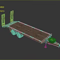 Wooden Flatbed Trailer With Heavy Duty Wheels Hitch And Support Rails