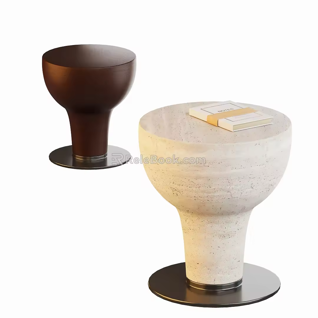 Modern Quiet Stone Tea Table 3d model