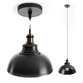 Black Pendant Light With Brass Top In Two Sizes For Modern Home Ceiling Decor