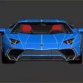 Modern Blue Sports Car With Sleek Design Rear Spoiler Black Wheels And Shiny Exterior